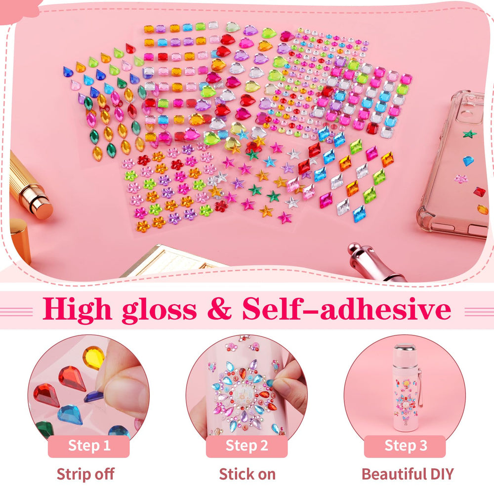 Hoiny varied shapes gem stickers enable creative layouts on projects.