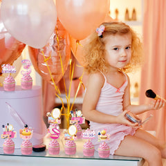 Hokinaa 40-piece makeup-themed toppers ideal for photo moments