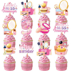 Hokinaa 40-piece birthday toppers set variety patterns for personalized party tables