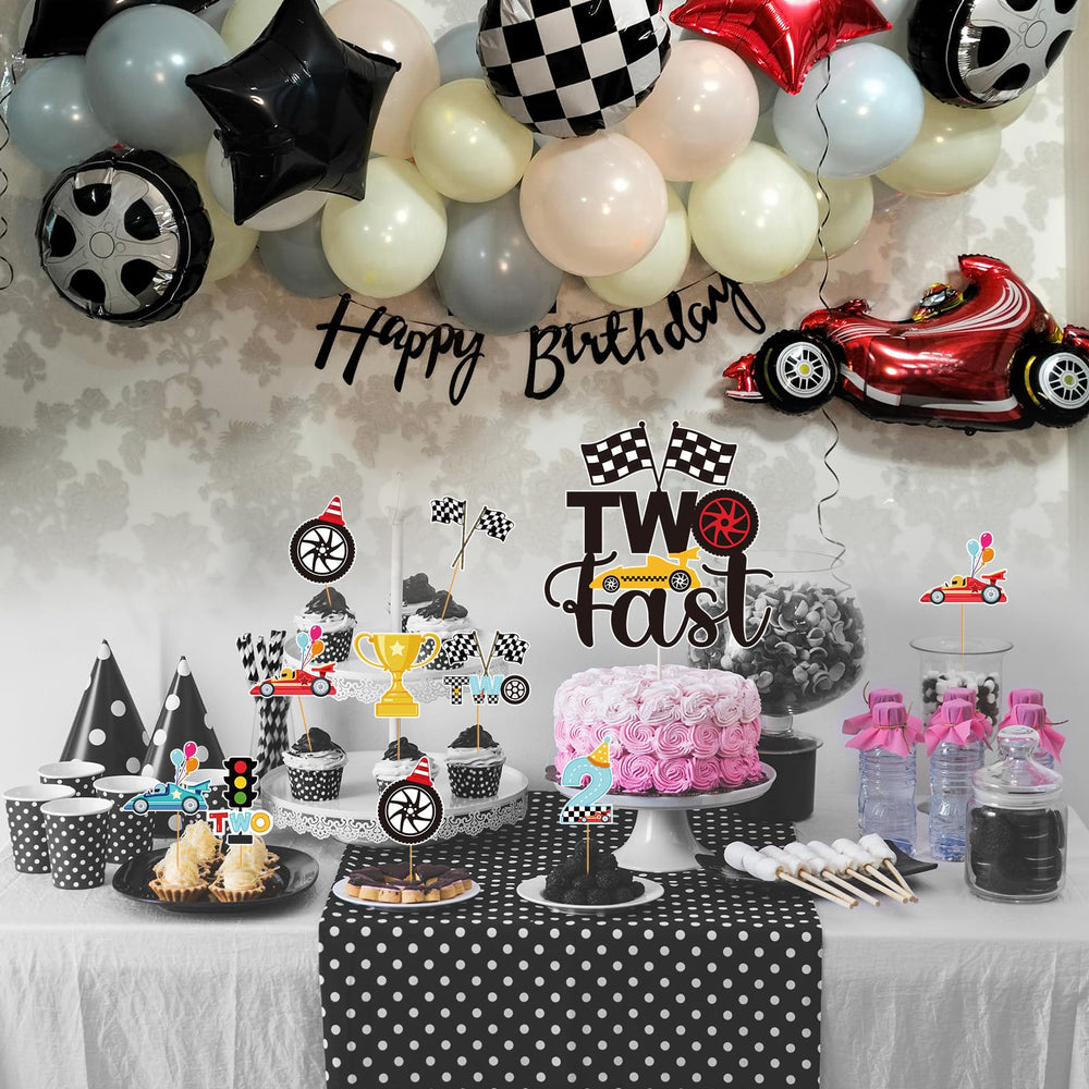 Hokinaa two fast cake toppers display 24 cupcake toppers in varied patterns.