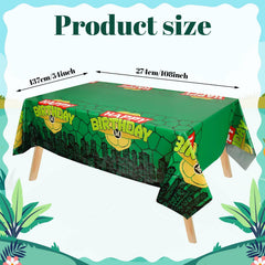Hokoad turtle party tablecloth backdrop on wall for festive atmosphere.