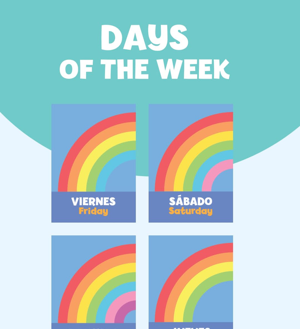 Hola Amigo bilingual months cards teach calendar skills with bilingual month names