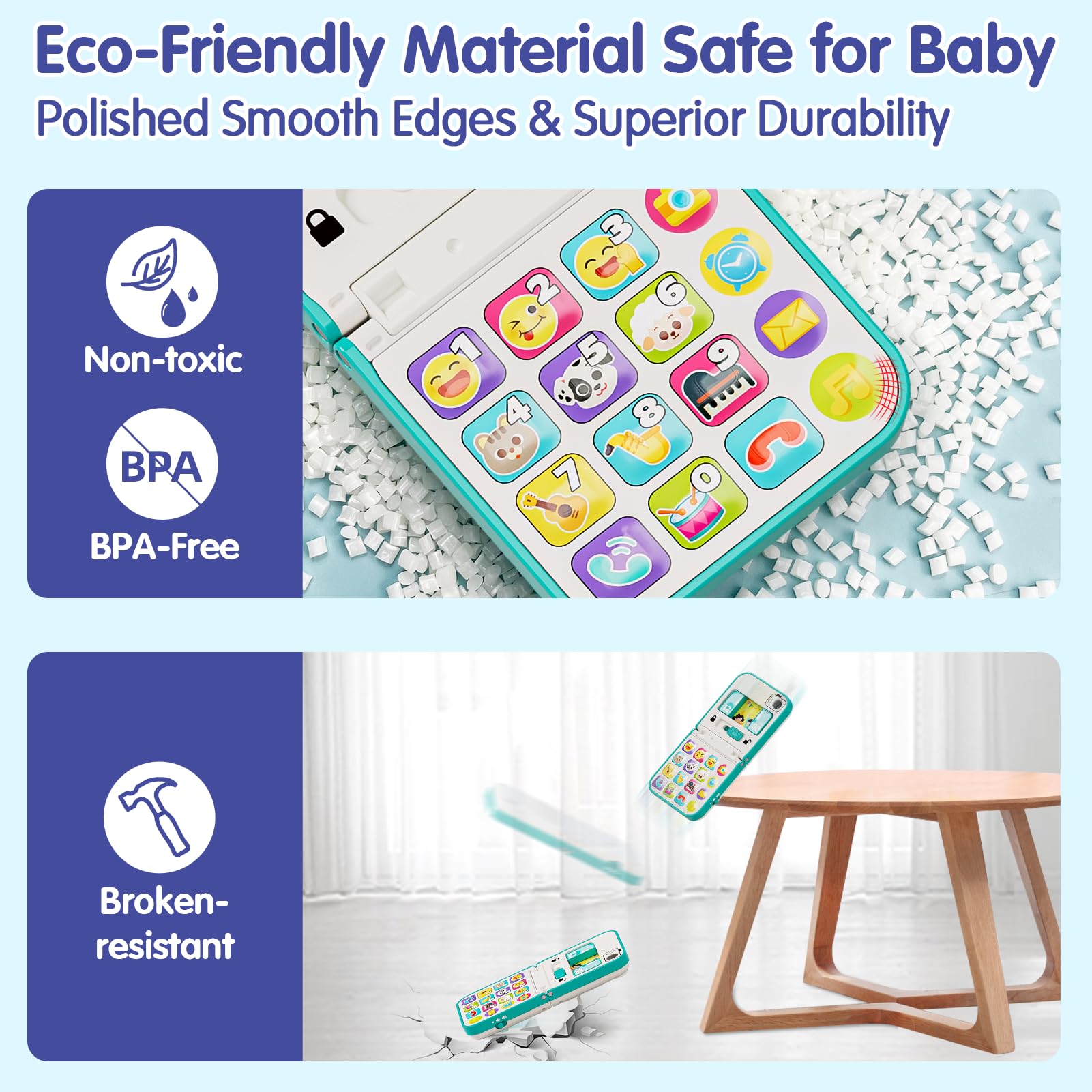 Hola Baby Phone Toy colorful lights support rhythm and musical awareness