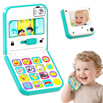 Hola Baby Phone Toy front view with interactive icons for early learning fun