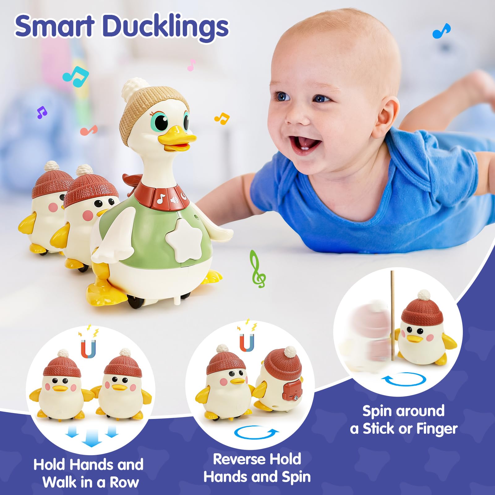 HOLA duck tummy time play with sensory stimulation for infants