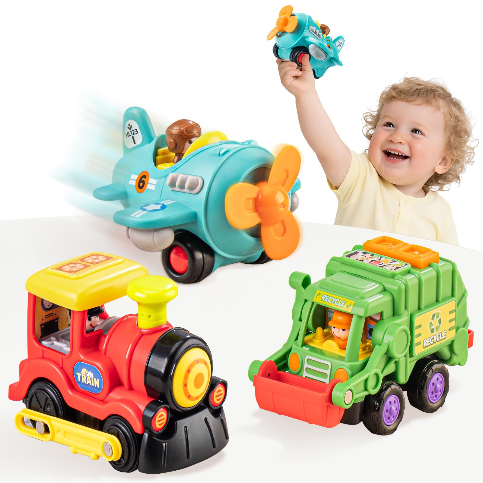 HOLA HuiLe propeller plane toy with bright colors for imaginative play.