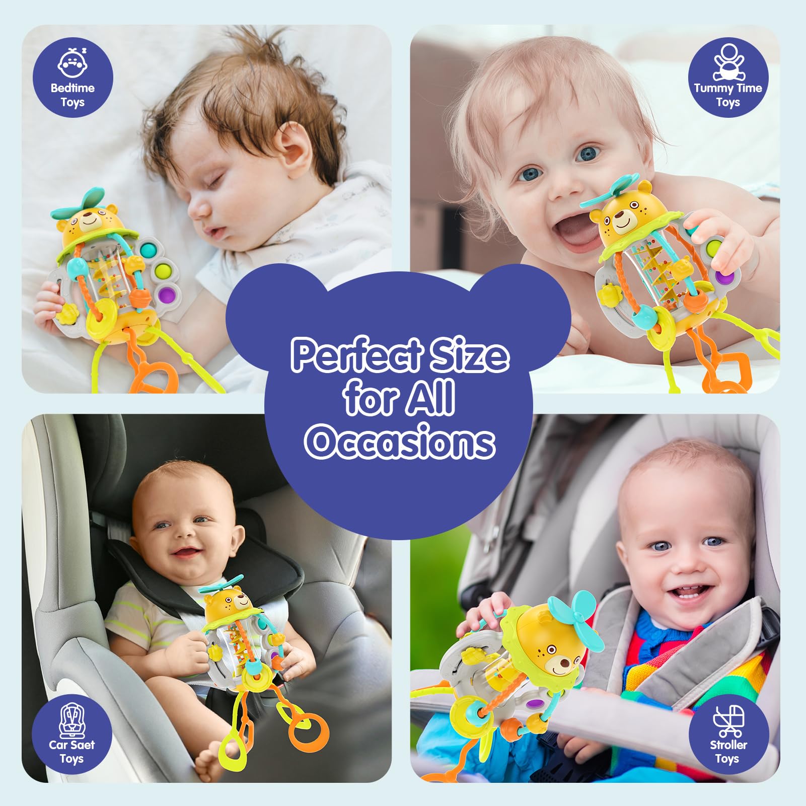 HOLA portable Montessori toy ideal for crib stroller and travel.