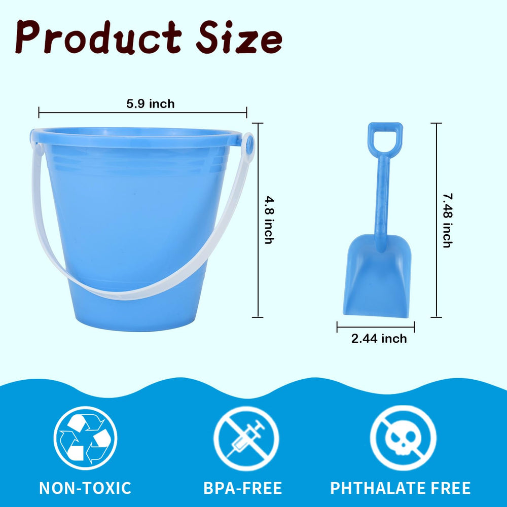 Holady 5-inch sand bucket close-up shows sturdy plastic for durable outdoor use.