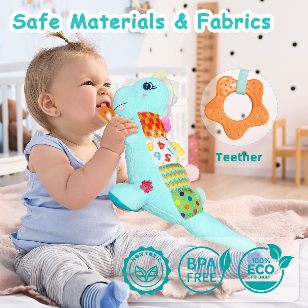 Holaxander Baby Dino plush back crinkles for rich sensory feedback
