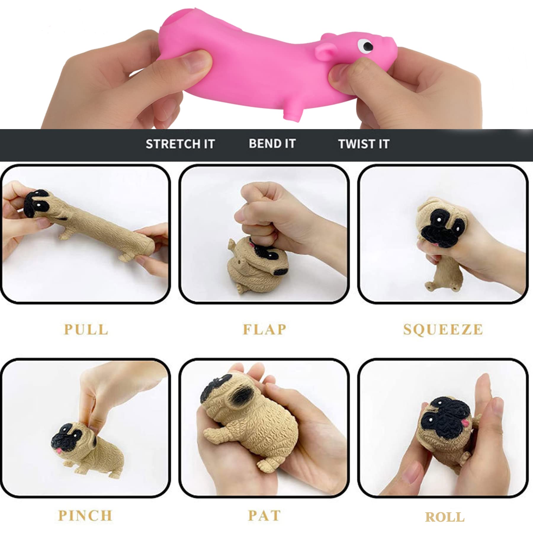 Close-up of Holgosiu Piggy showing soft texture and squeeze-and-recover action