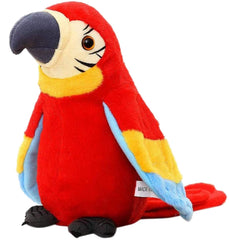 Holiberty Talking Macaw plush close-up shows soft fabric for cozy play