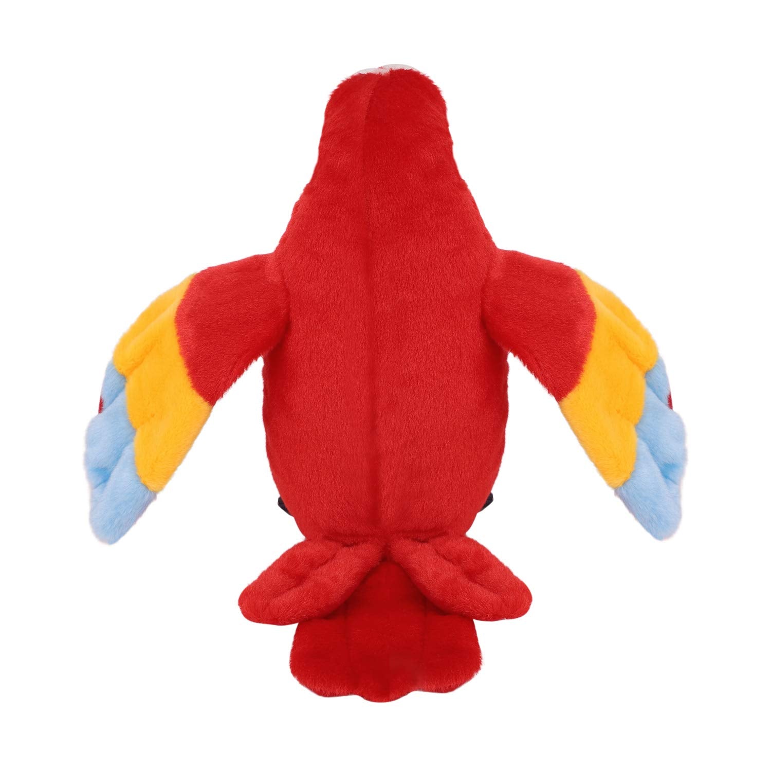Holiberty Talking Macaw plush face detail with bright eyes
