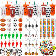 Hollowfly 12-piece sports cups with lids and straws for effortless party favors