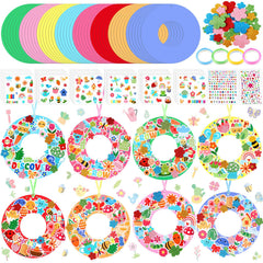 Hollowfly 48 sets spring wreath craft kit, complete contents for group DIY