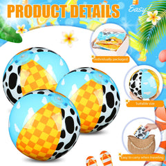 Hollowfly 12-inch beach ball with blue sky and clouds for summer play.