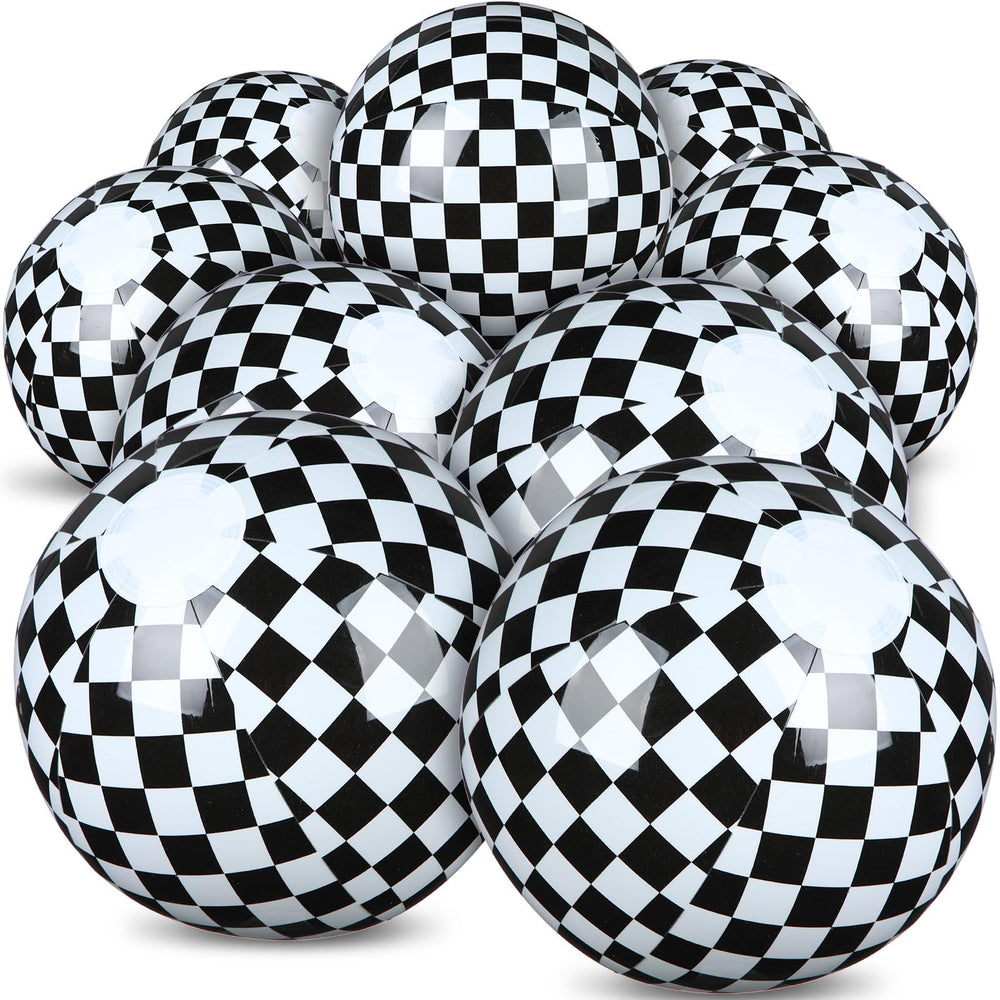Hollowfly checkered beach ball kids playing by the pool for summer fun