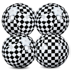Hollowfly checkered flag beach ball in action, ideal for pool parties.
