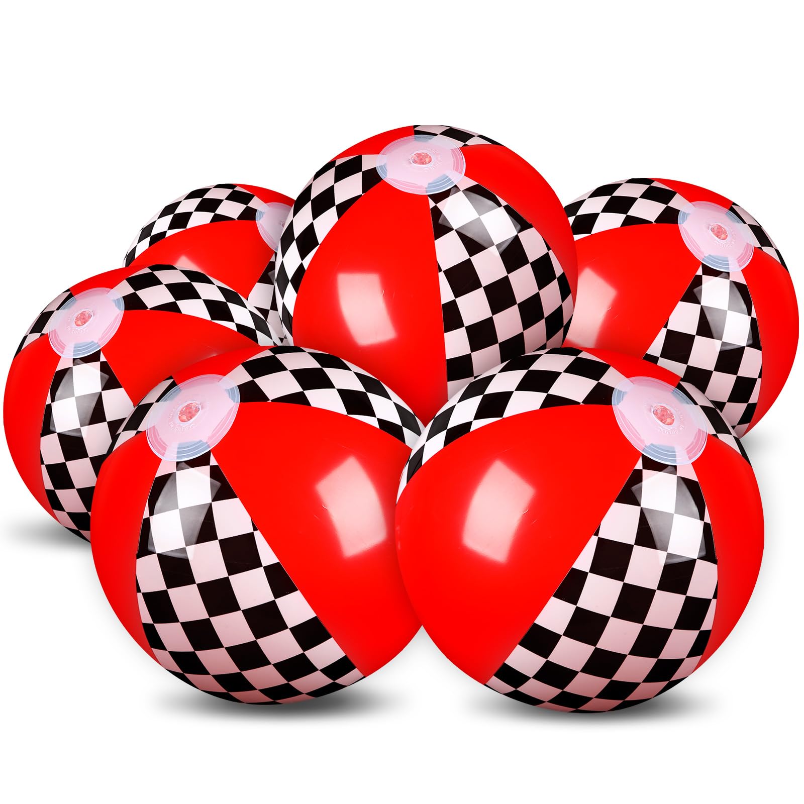 Hollowfly checkered-flag beach ball for pool and party use