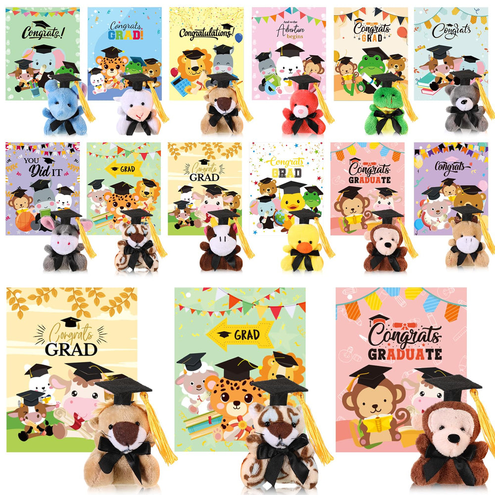 Hollowfly Class of 2025 mini graduation plush gift with card for personalized messages