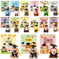 Hollowfly Class of 2025 mini graduation plush gift with card for personalized messages