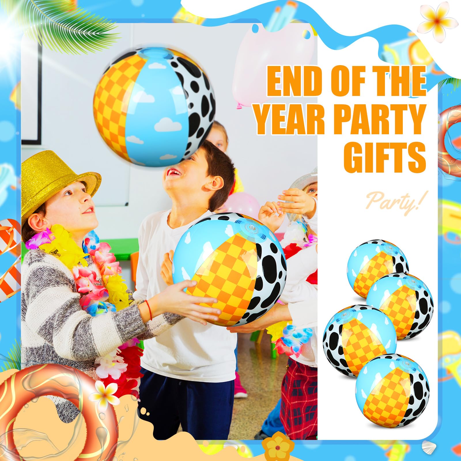 Hollowfly colorful beach ball for end-of-year celebrations.