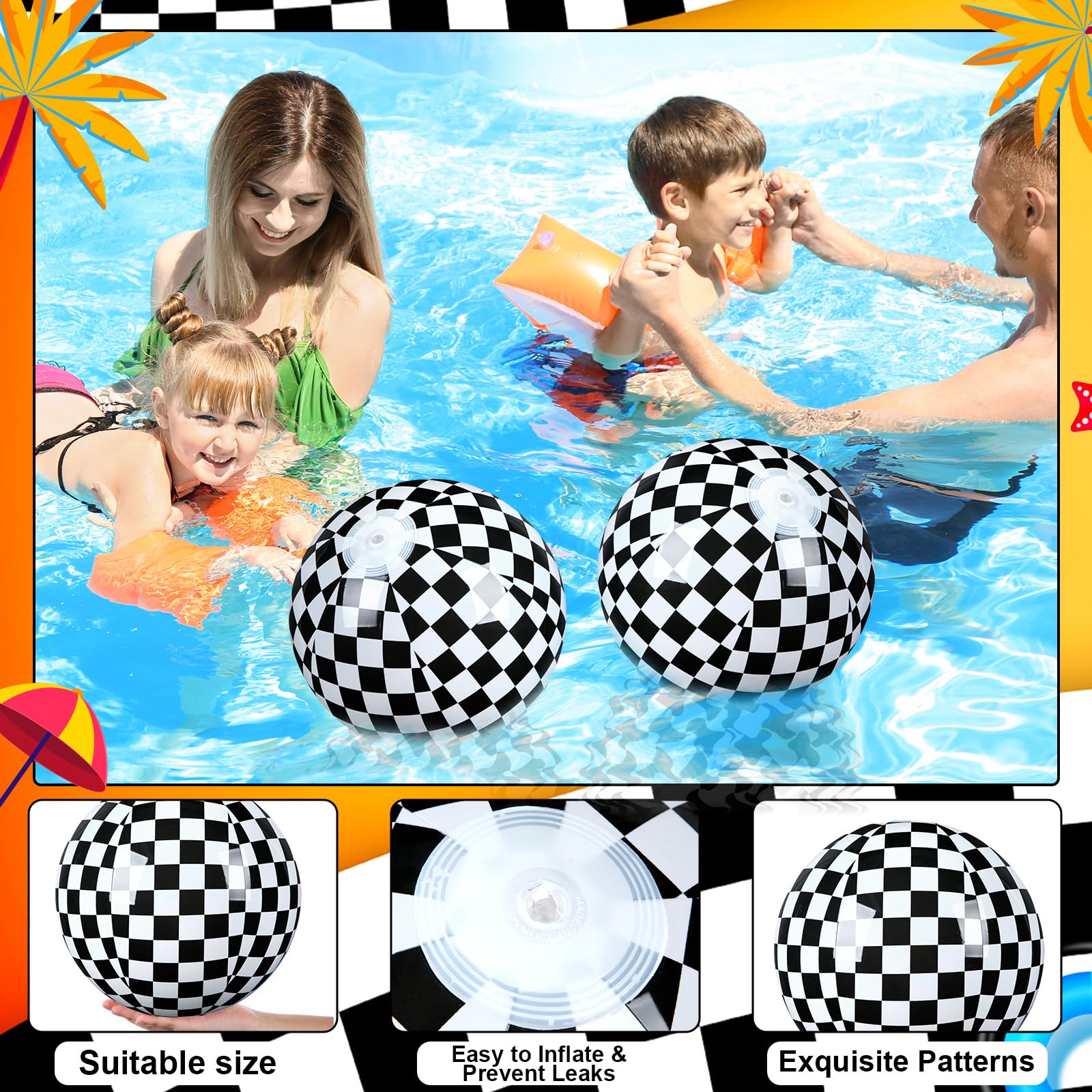 Each ball inflates to 11.8 inches, delivering bold visual impact.