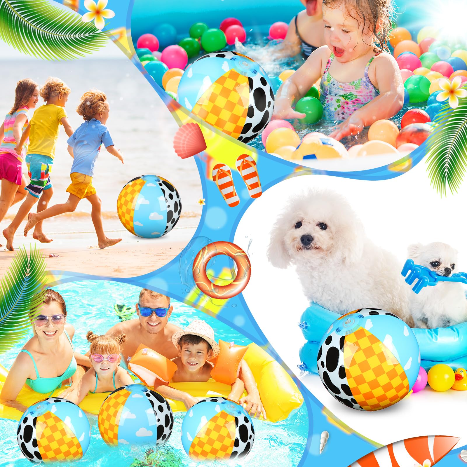 Hollowfly inflatable beach ball with yellow grid design for easy decor.