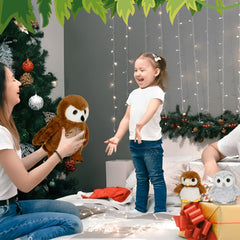 Hollowfly baby black brown owl plush ready for decor