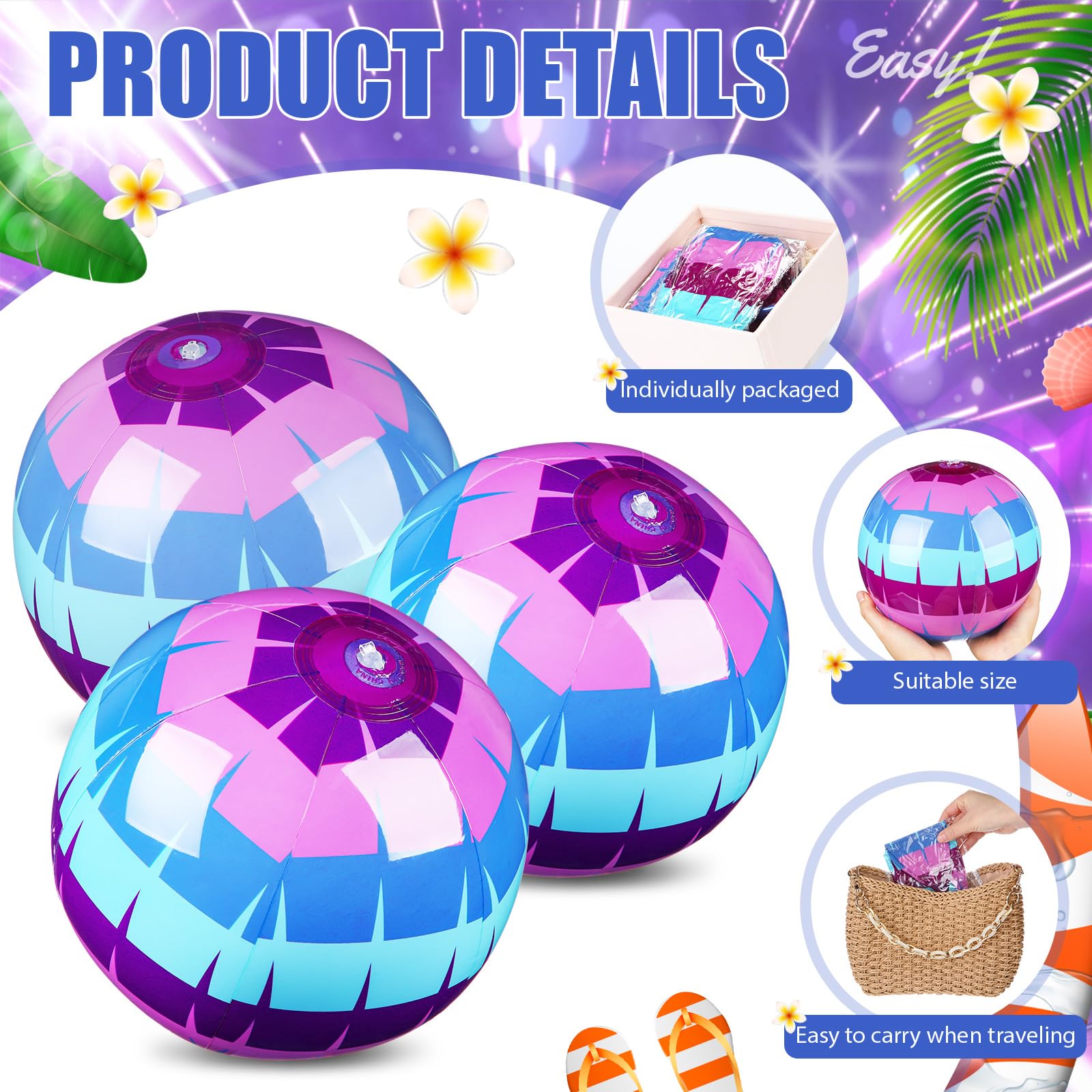 Hollowfly PVC beach ball with playful video game print for outdoor gatherings.