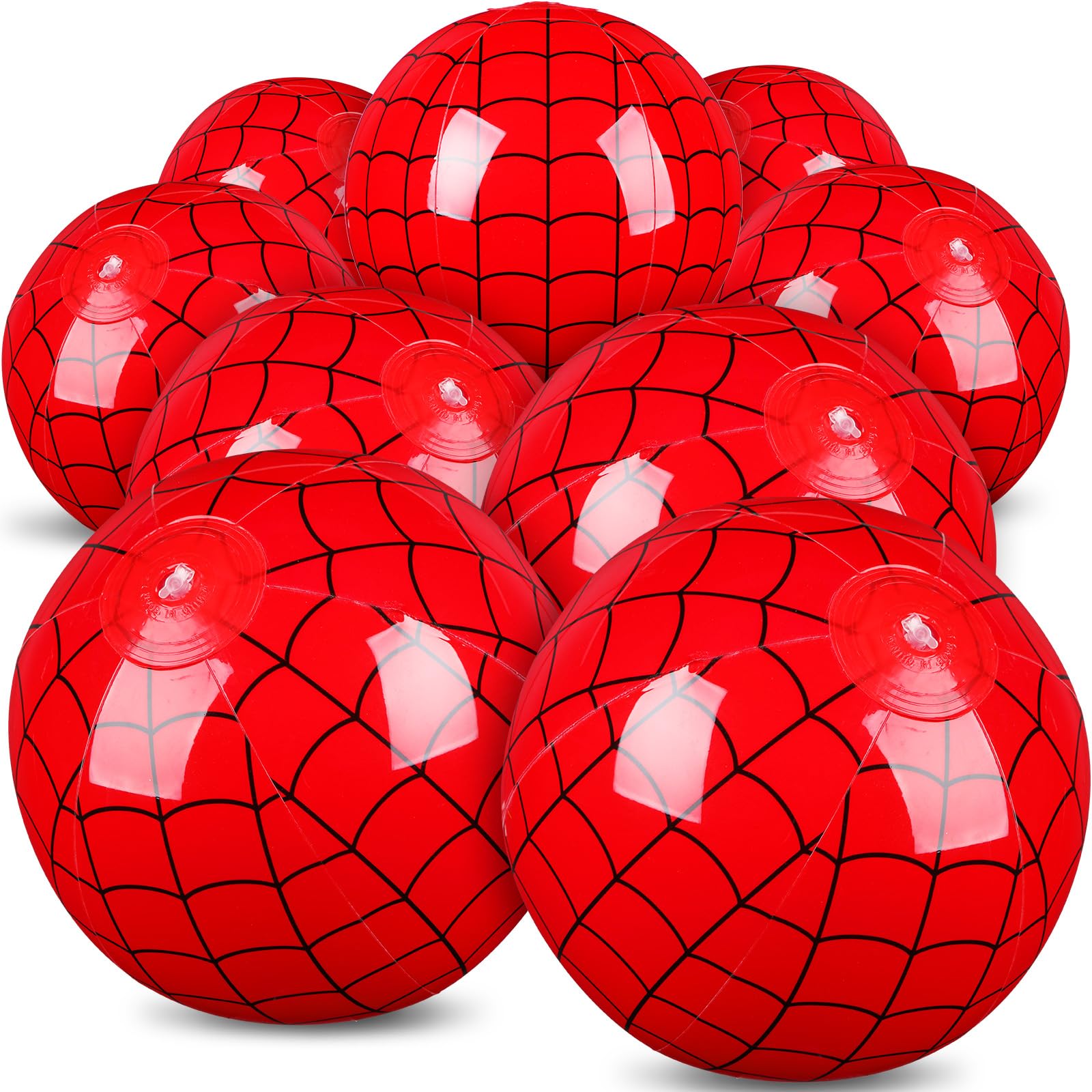 Hollowfly spider web beach ball in blue and red for pool games and summer fun