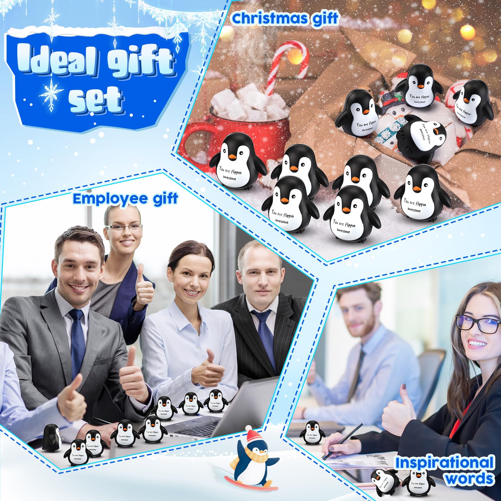 Hollowfly penguin stress balls for students and teachers promote classroom positivity.