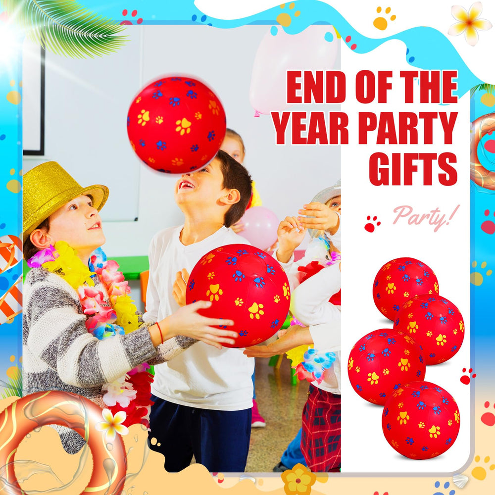 Hollowfly red paw beach ball ideal for dog-themed celebrations and outdoor games.