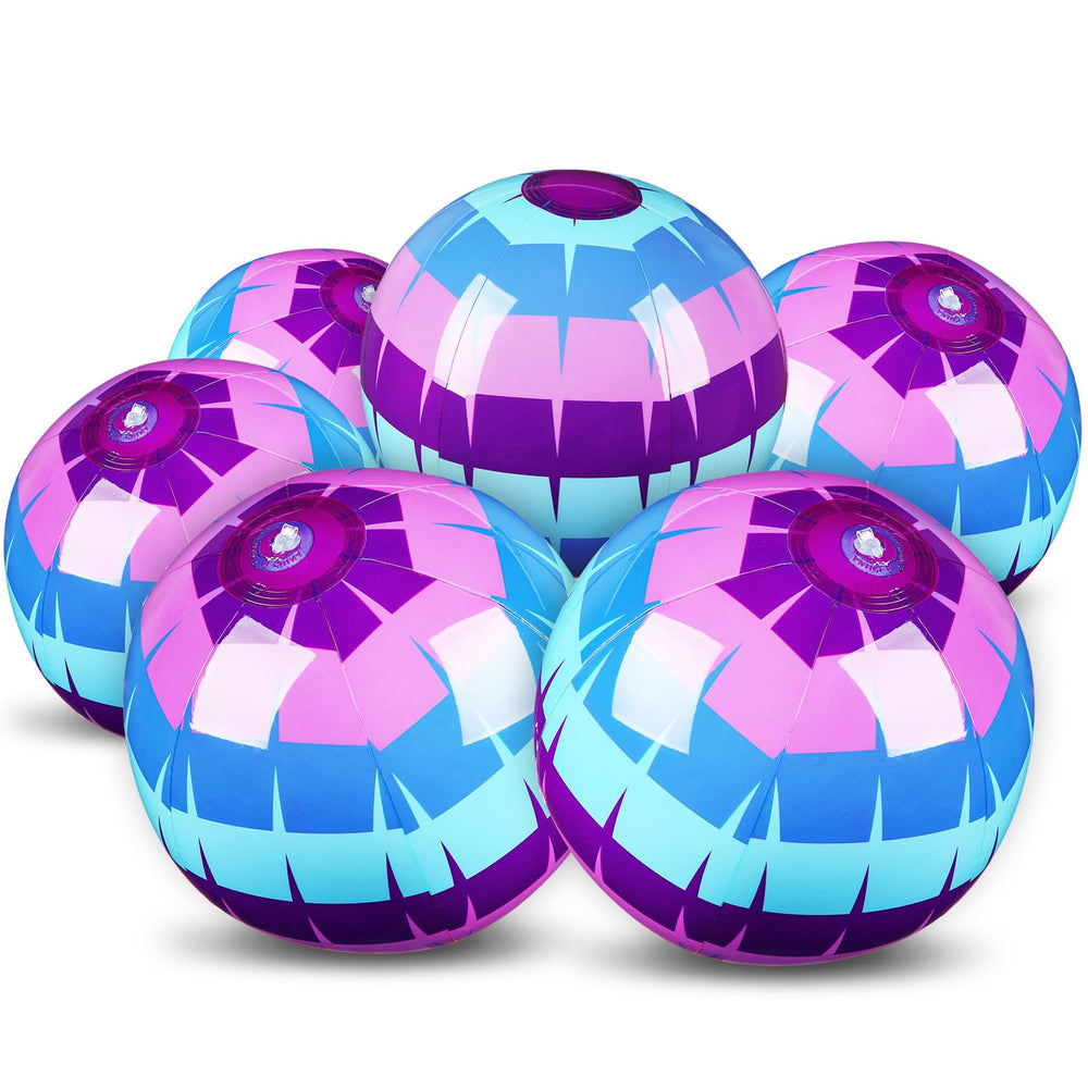 Hollowfly 12-pack video game beach balls in bright colors for pool and beach play.