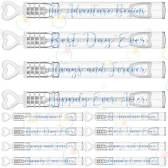 Hollowfly wedding mini bubble wand with heart design in white and blue