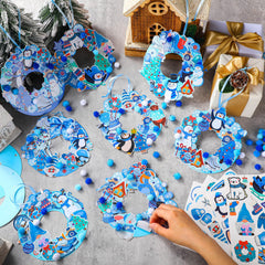 Hollowfly winter theme stickers for unique, personalized wreath designs.