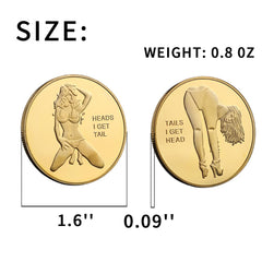 Hollycoin dual-sided coin shows heads and tails for choices