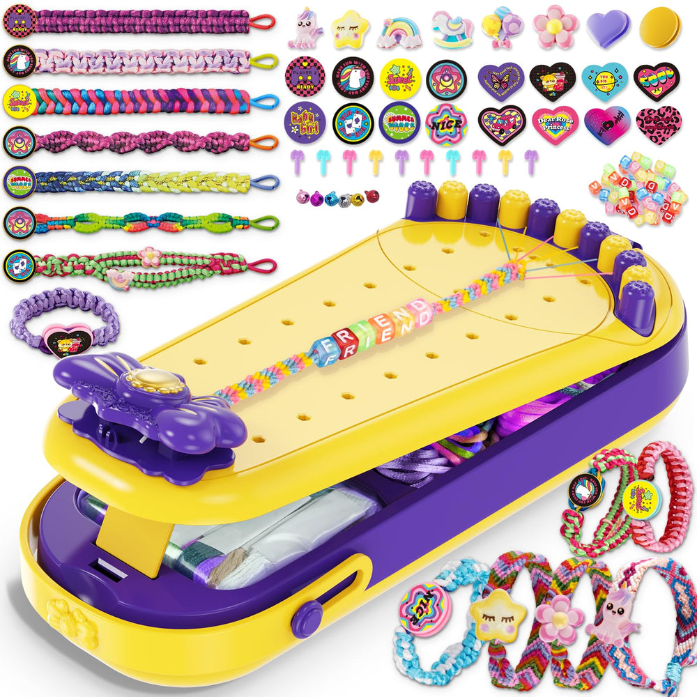 Hollyhi 2-in-1 friendship bracelet kit setup for on-the-go crafting.