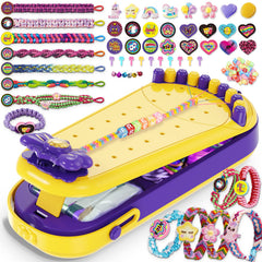 Hollyhi 2-in-1 friendship bracelet kit setup for on-the-go crafting.