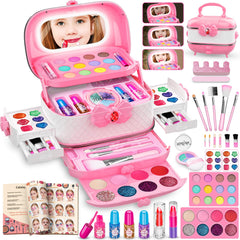 Hollyhi 58Pcs makeup kit with light-up mirror for precise makeup practice