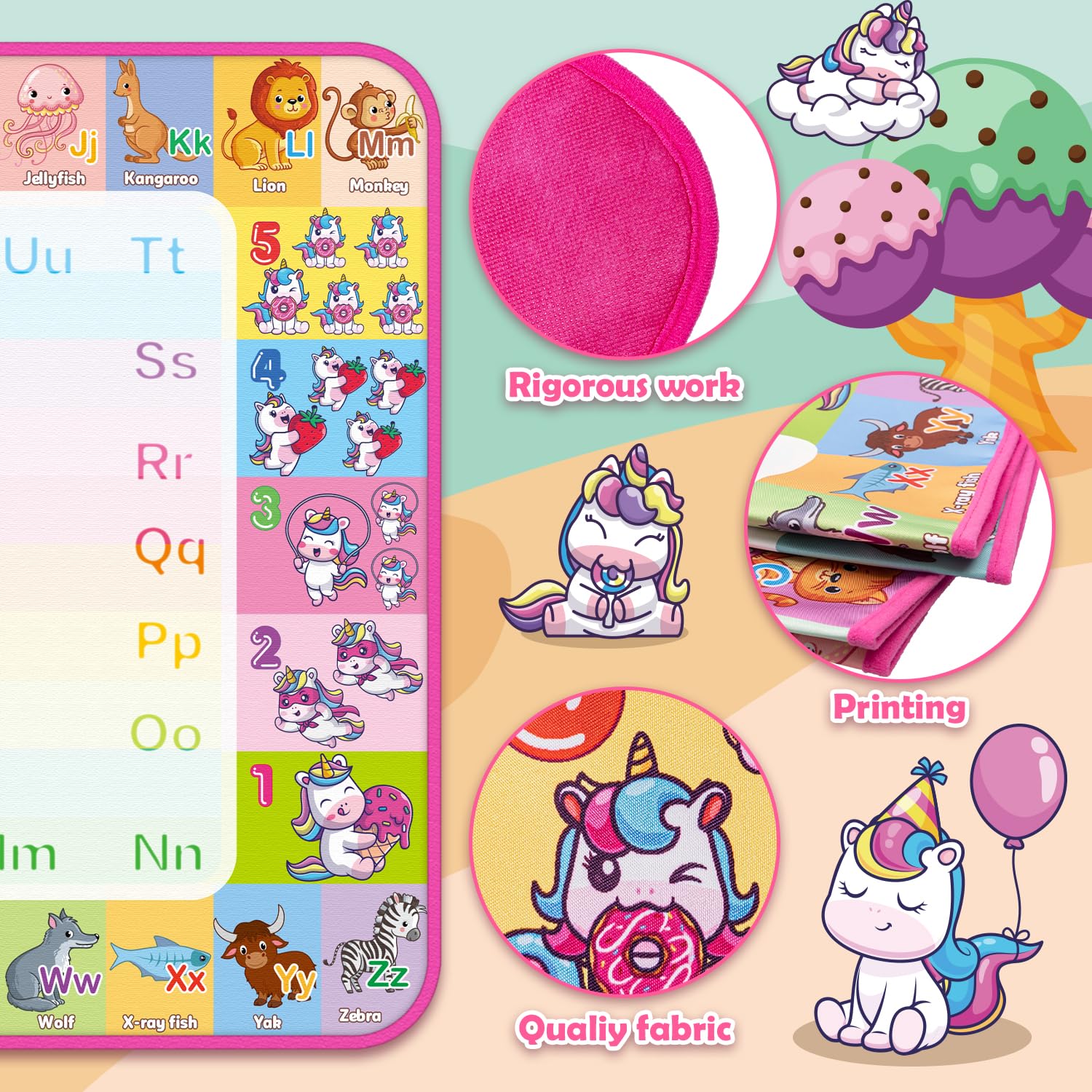 Hollyhi Aqua Water Doodle Mat packaging highlights gift-ready design.