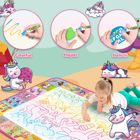 Hollyhi Aqua Water Doodle Mat pens demonstrate mess-free water drawing sessions.