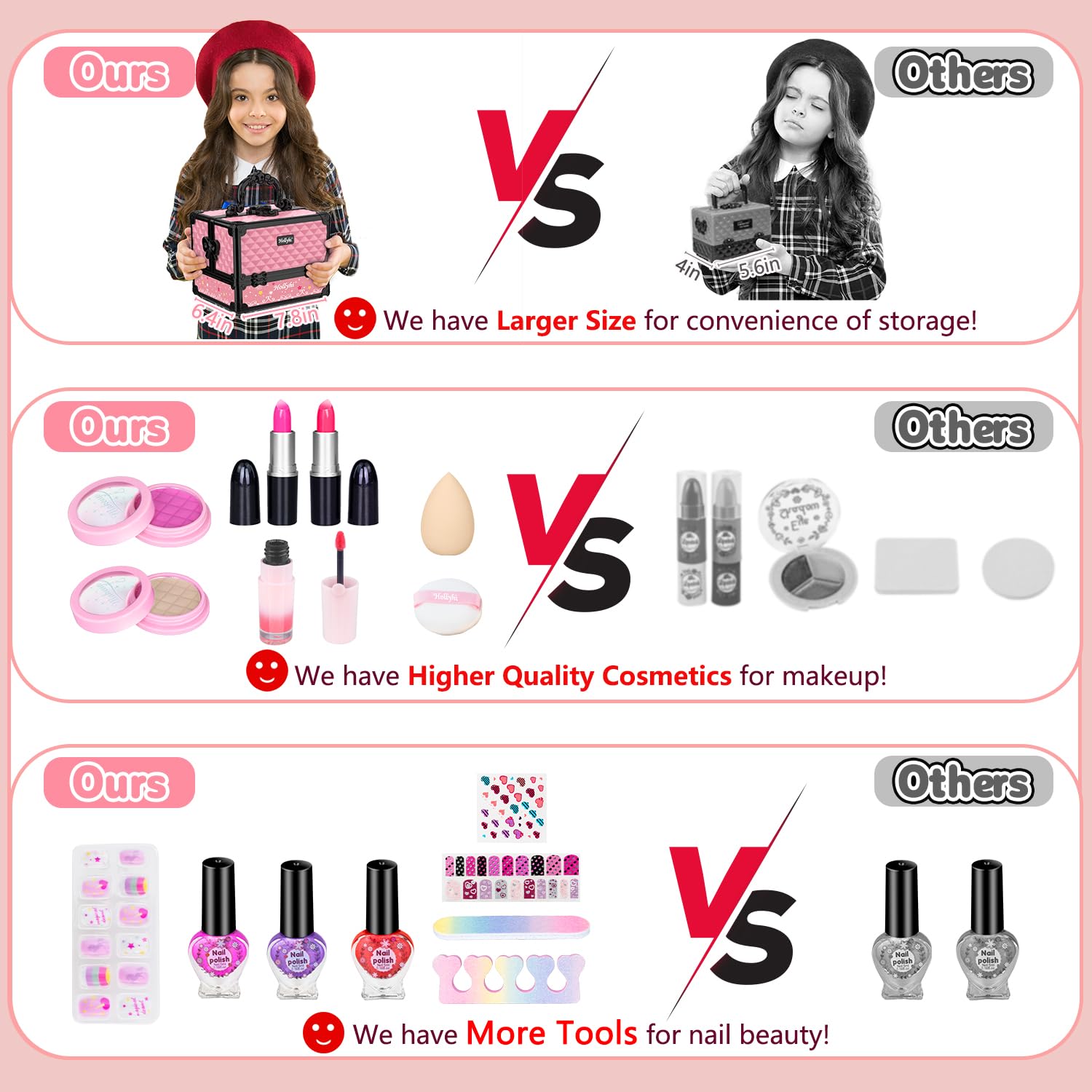 Large pink vanity set invites role-play at home or parties.