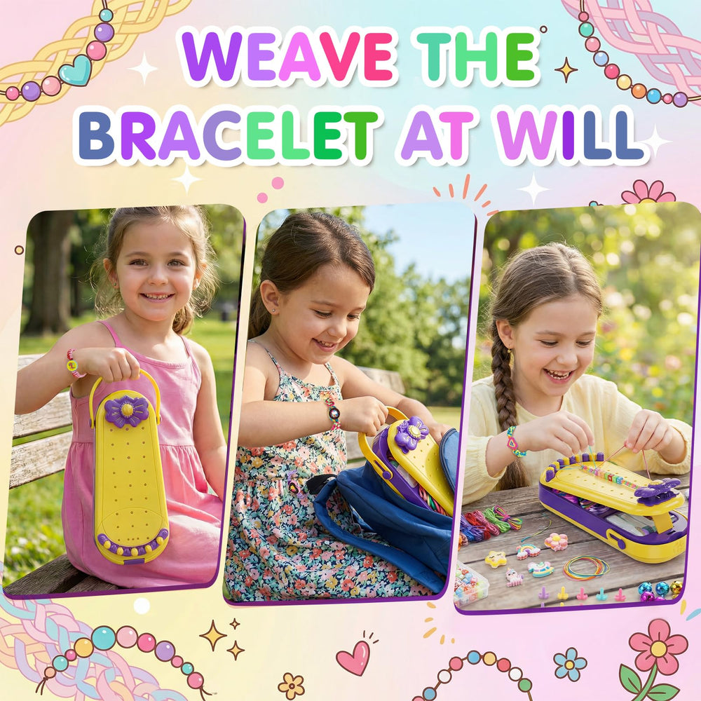 Hollyhi woven bracelets in progress showcase 2-in-1 weaving flair.