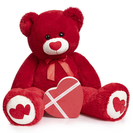 HollyHOME 36-inch red teddy bear full view for cozy hugs.