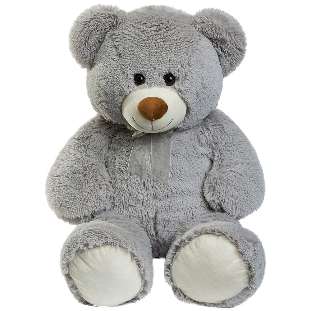 HollyHOME big teddy bear gray overall 36-inch, ideal as a statement cuddle piece.