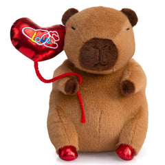 HollyHOME Capybara plush with heart balloon, a warm Valentine gift idea.