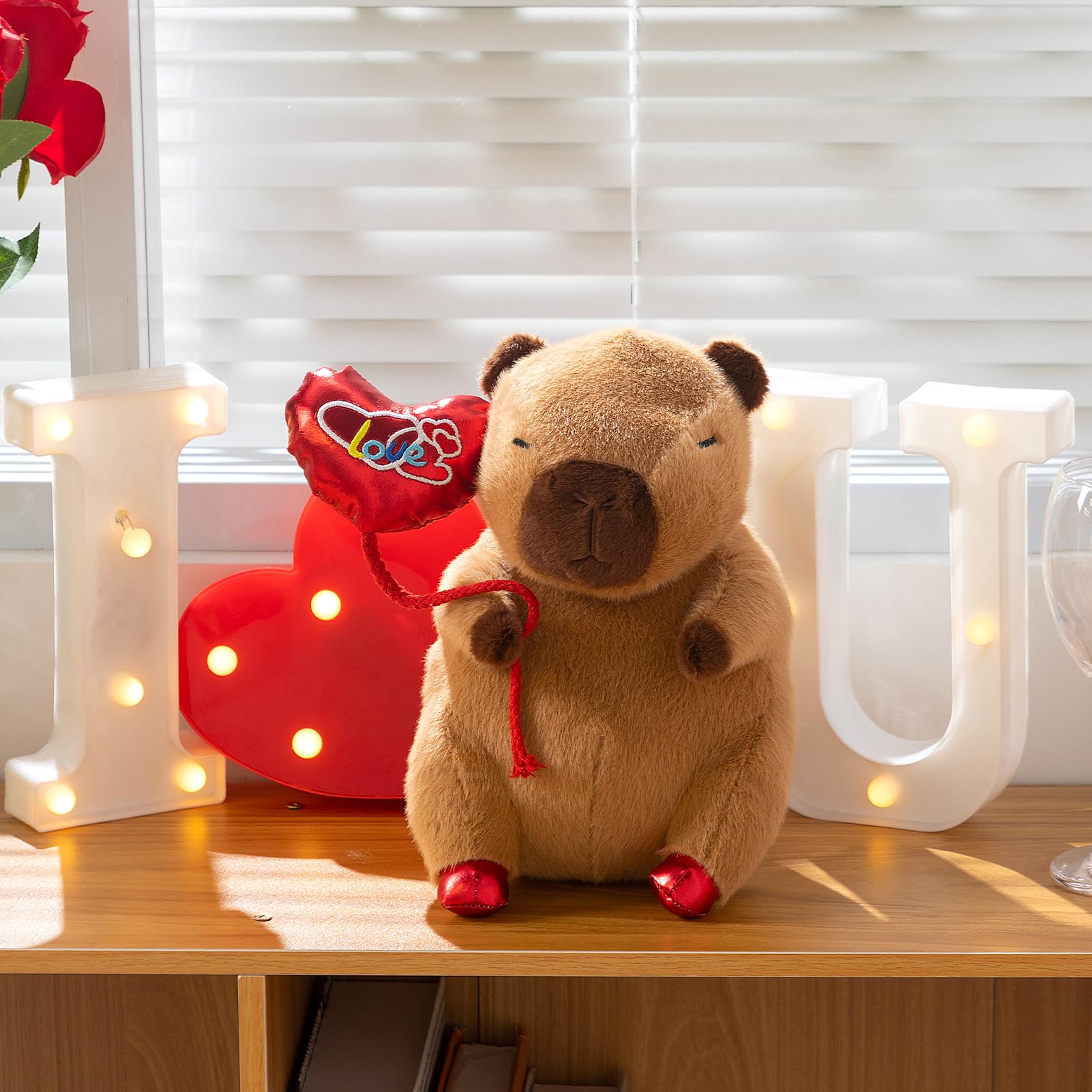 HollyHOME Capybara plush soft fabric close-up shows cozy cuddle appeal.