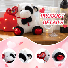 HollyHOME cow plush care: surface washable for easy upkeep.