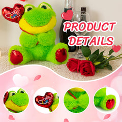 HollyHOME frog red heart balloon adds a romantic touch for gifting.