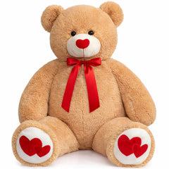 HollyHOME giant teddy bear, 48-inch tan plush for cozy snuggling and decor